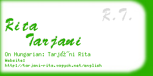 rita tarjani business card